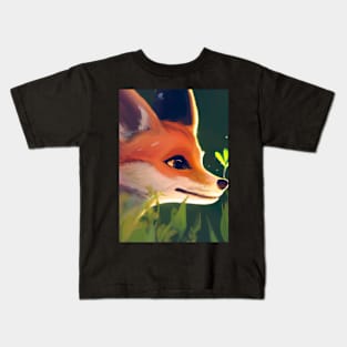 Cute Fox Painting Kids T-Shirt